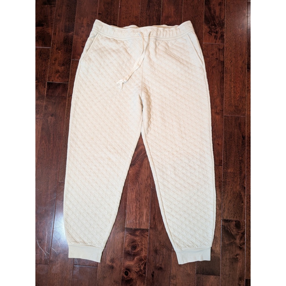 Madwell Resourced Quilted Sweatpants Women Large Cream Ivory Joggers